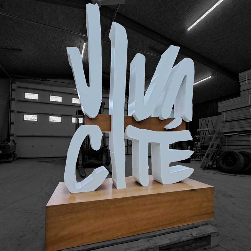 Lettres géantes en bois matériaux fabrication lettres géantes 3D